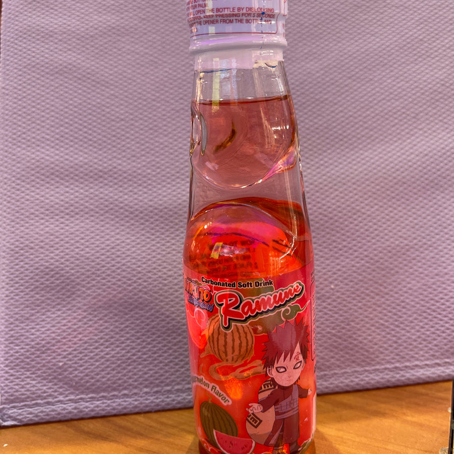 Naruto Ramune – Watermelon Flavor – Carbonated Soft Drink — front of pack at Exotic Snaxx Chicago