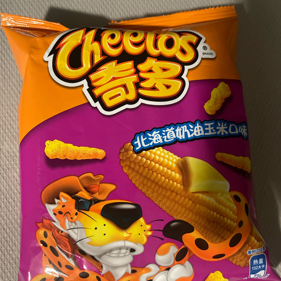 Cheetos Hokkaido Butter Corn Flavor (Taiwan) — front of pack at Exotic Snaxx Chicago