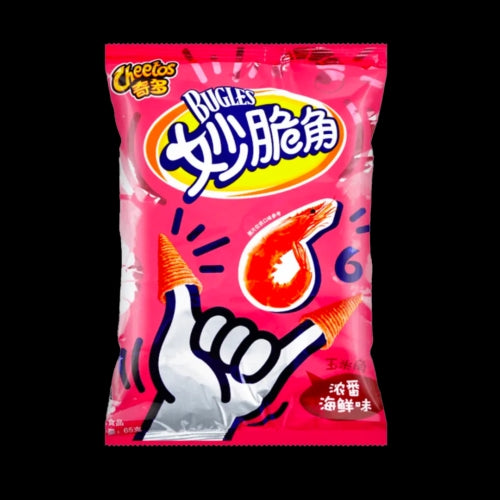 Cheetos Bugles Cajun Shrimp Flavour — front of pack at Exotic Snaxx Chicago