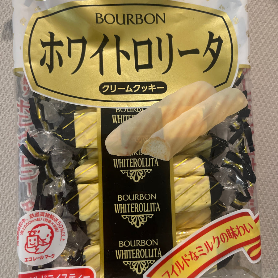 Bourbon White Lolita Japanese Cookies — front of pack at Exotic Snaxx Chicago