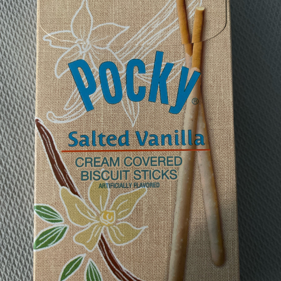 Pocky Salted Vanilla (Japan – Limited Edition) — front of pack at Exotic Snaxx Chicago