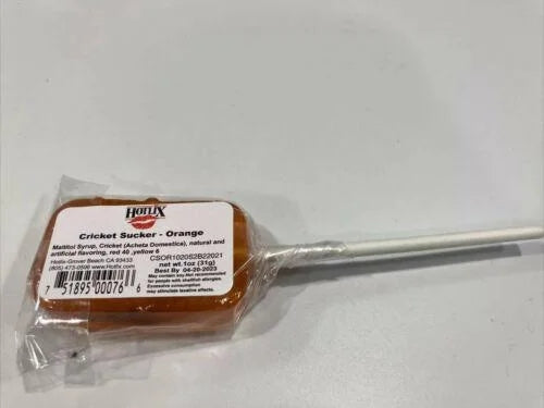 Cricket Sucker Candy Cricket Sucker Orange — front of pack at Exotic Snaxx Chicago
