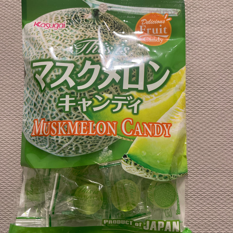 Kasugai Musk Melon Candy (Japan) — front of pack at Exotic Snaxx Chicago