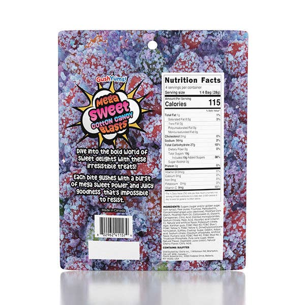 GushYums Mega Sweet Cotton Candy Blasts Gushing Gummy Candy (Canada) &mdash; second view