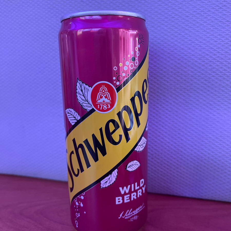 Schweppes Wild Berry (330 ml) — front of pack at Exotic Snaxx Chicago