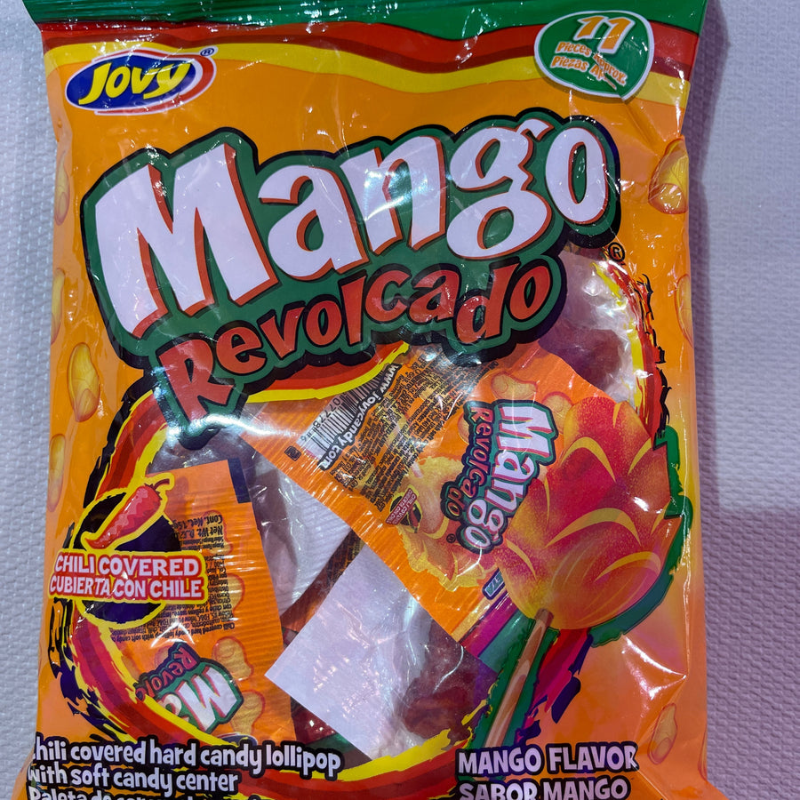 Mango Joey Chili Covered Lollipop ( Mexico ) — front of pack at Exotic Snaxx Chicago