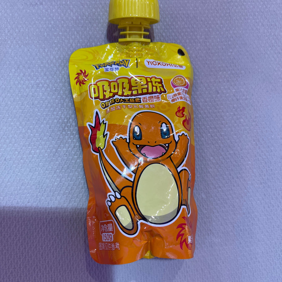 Pokémon Charmander Suck Jelly – Orange Flavor — front of pack at Exotic Snaxx Chicago