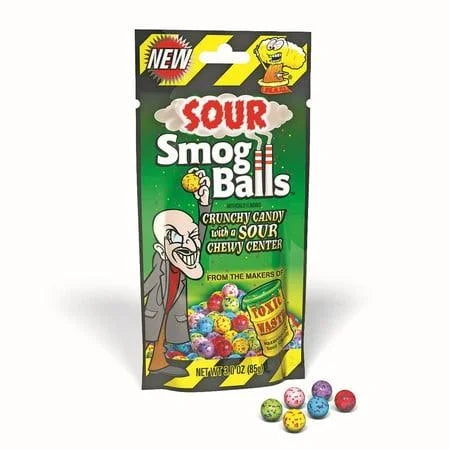 Toxic Waste Sour Smog Balls Candy — front of pack at Exotic Snaxx Chicago