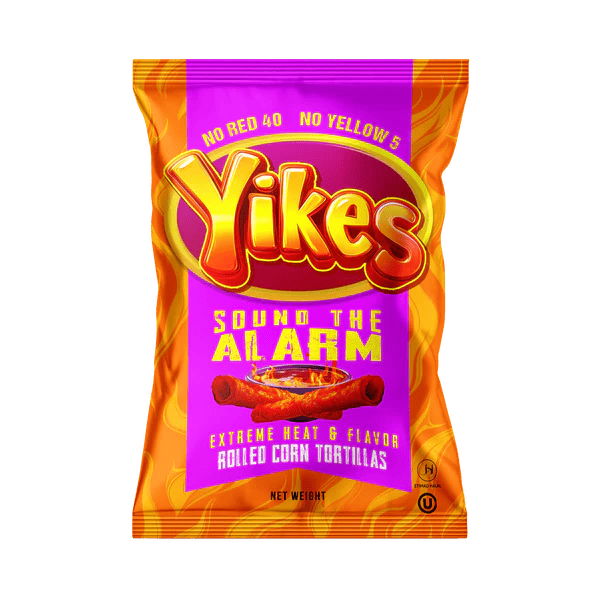 Yikes Sound the Alarm Rolled Corn Tortillas (4 oz) Gluten Free — front of pack at Exotic Snaxx Chicago
