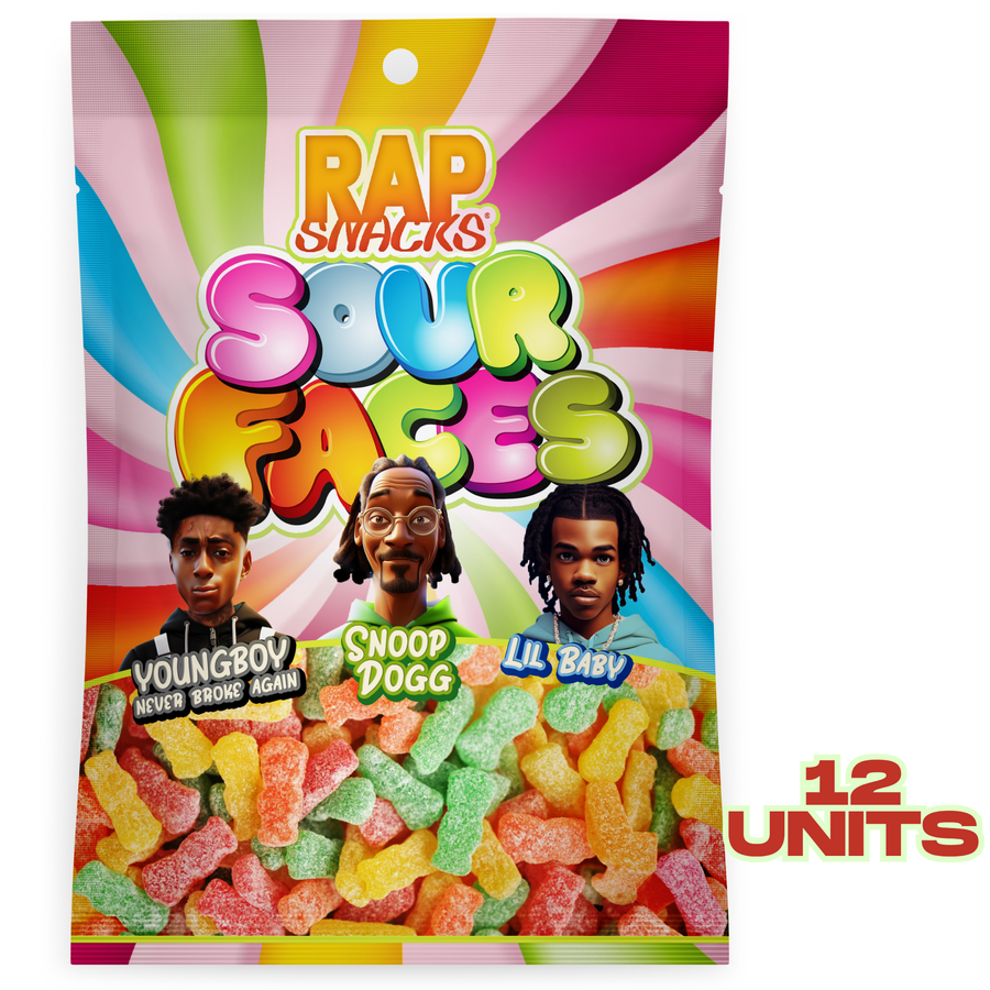 Rap Snacks Sour Faces (5.3oz) — front of pack at Exotic Snaxx Chicago