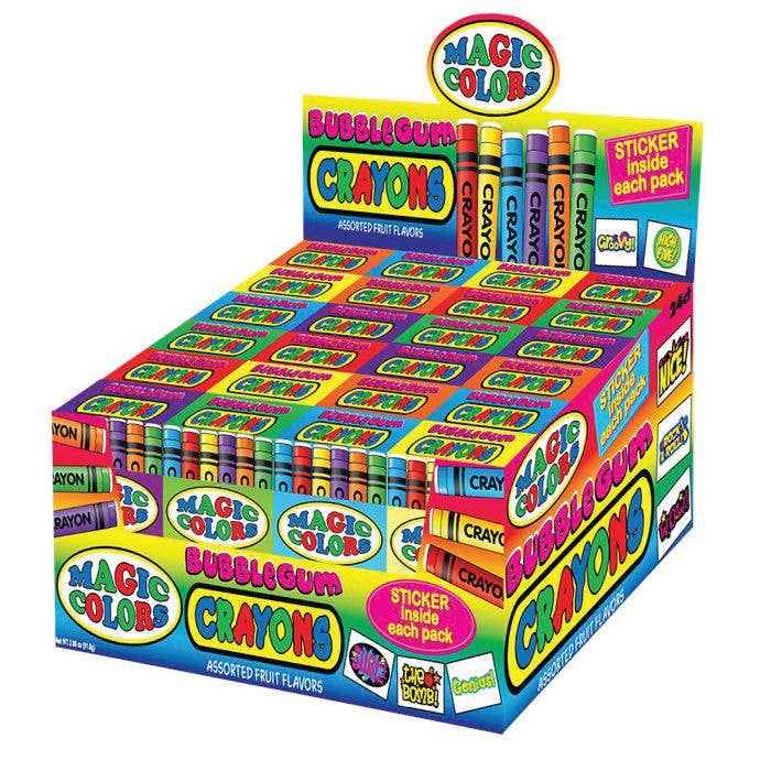 Magic Colors Bubble Gum Crayons, 24ct — front of pack at Exotic Snaxx Chicago