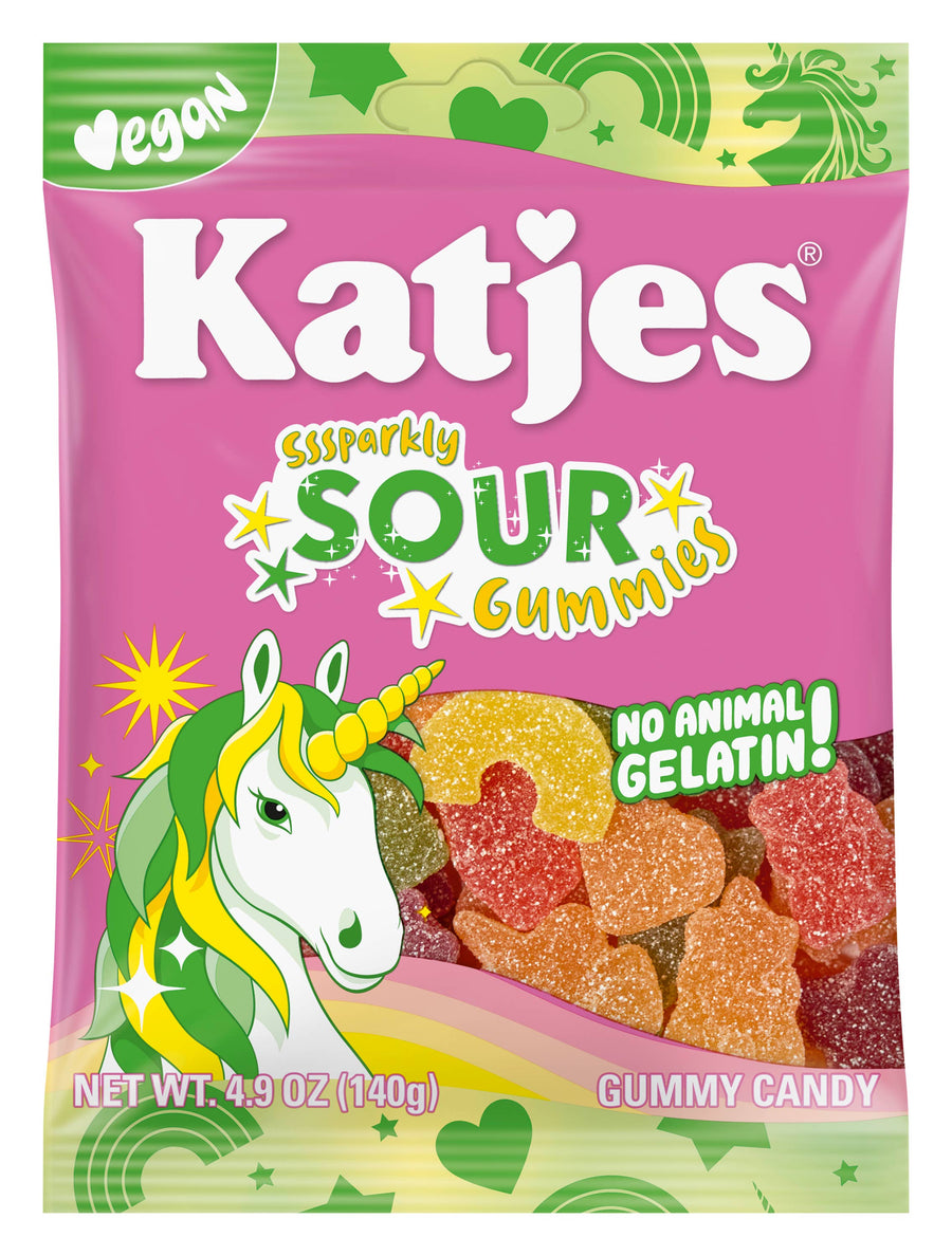 Katjes Sparkly Sour Gummies, 4.9oz, — front of pack at Exotic Snaxx Chicago