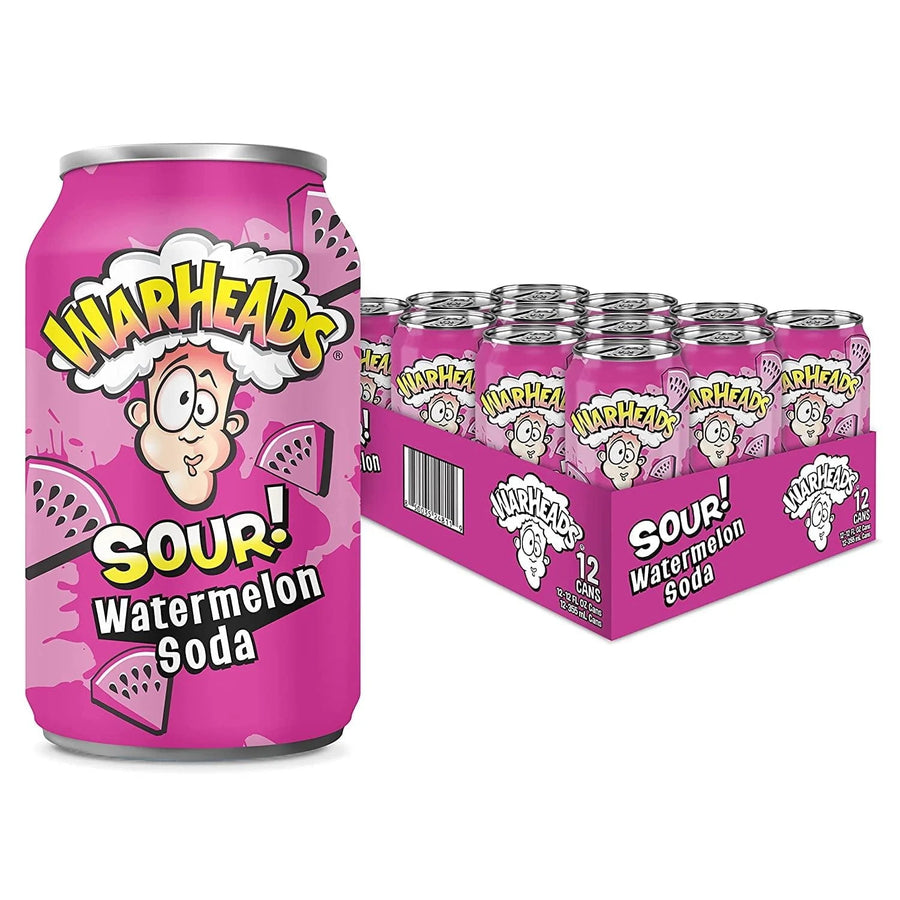 Warheads Sour Soda Watermelon 12oz — front of pack at Exotic Snaxx Chicago