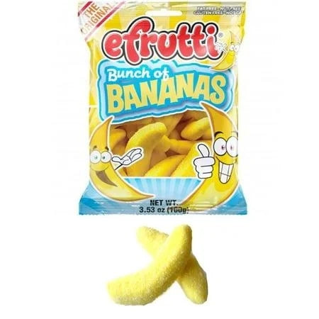 Efrutti Bunch of Bananas Gummi Candy Spain Gluten Free Nut Free — front of pack at Exotic Snaxx Chicago