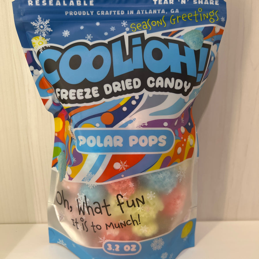 CooliOh! Freeze Dried Candy – Polar Pops (3.2oz) — front of pack at Exotic Snaxx Chicago