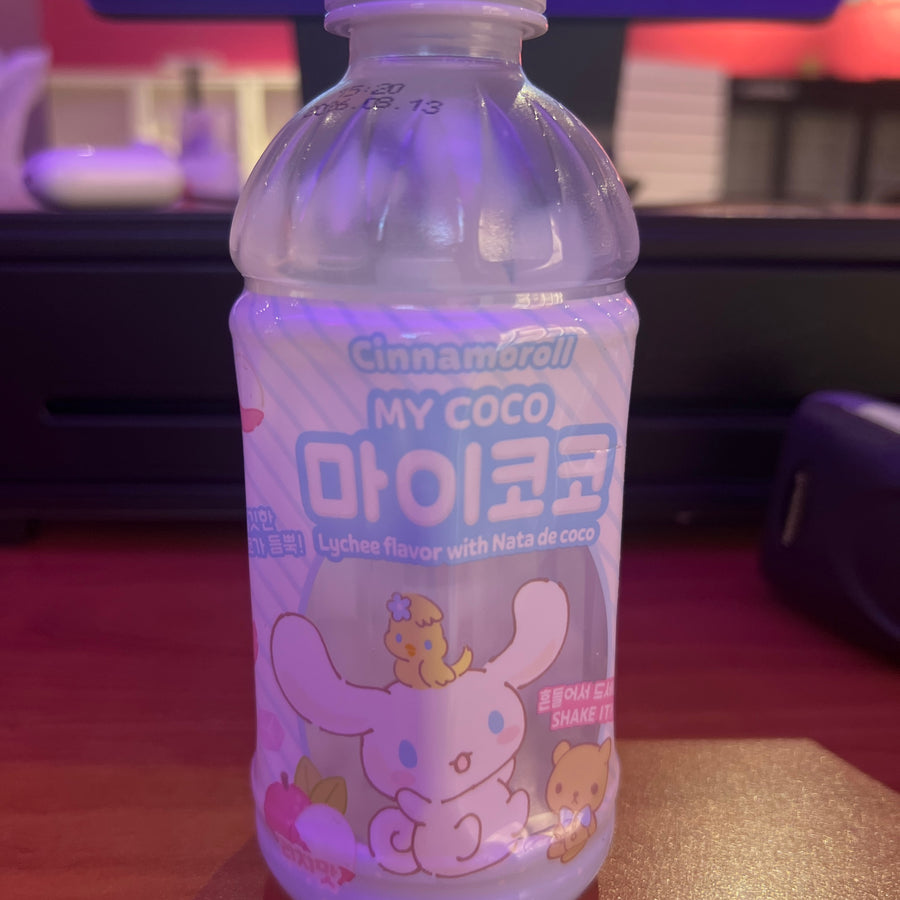 MEASTY My Coco Cinnamoroll Lychee Flavor with Nata de Coco(Korea) — front of pack at Exotic Snaxx Chicago