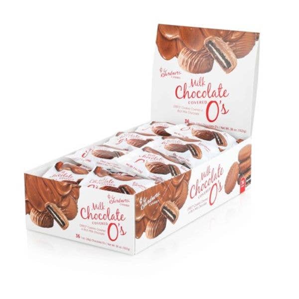 Gardners Milk Chocolate Covered O's 1oz, — front of pack at Exotic Snaxx Chicago