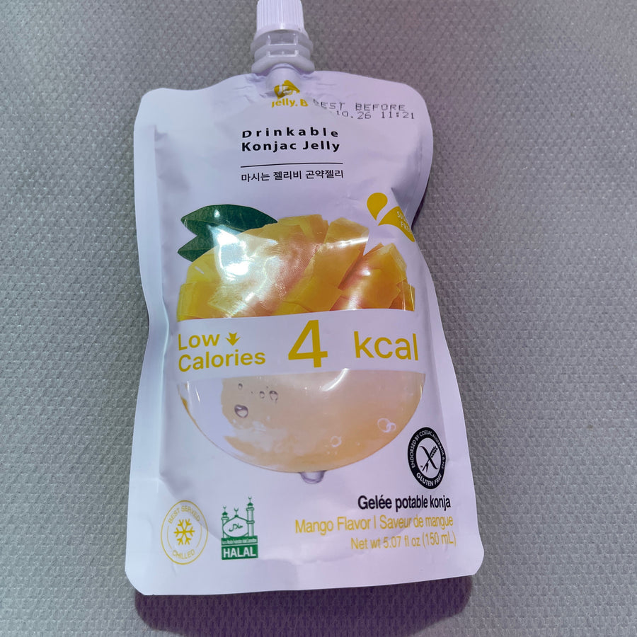 Jelly.B Drinkable Konjac Jelly – Mango Flavor Sugar Free — front of pack at Exotic Snaxx Chicago