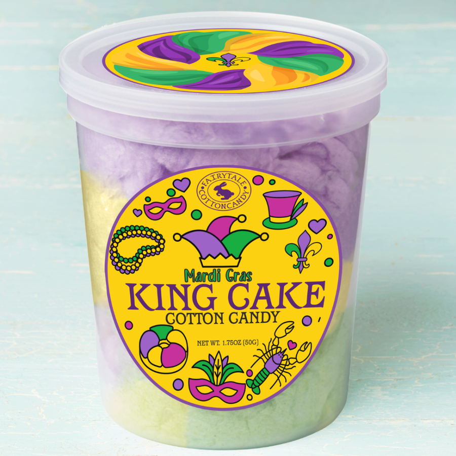 King Cake Cotton Candy Cinnamon And Vanilla — front of pack at Exotic Snaxx Chicago