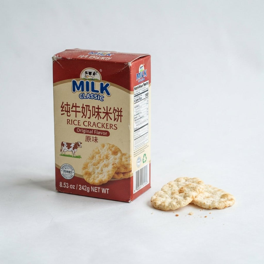 Milk Classic Rice Crackers 8.53 oz Original Flavor — front of pack at Exotic Snaxx Chicago