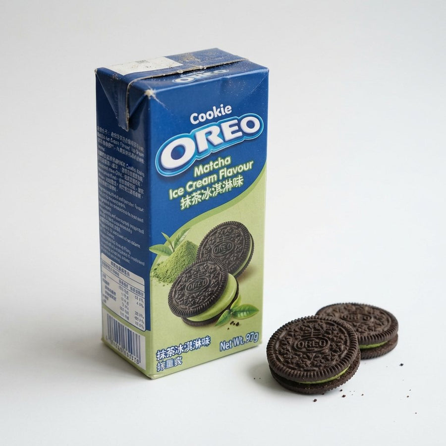 Oreo Cookie (Matcha Ice Cream Flavour) 97g — front of pack at Exotic Snaxx Chicago