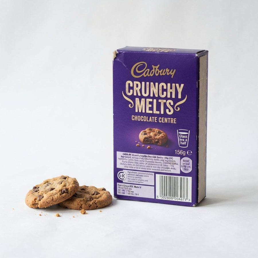 Cadbury Crunchy Melts Chocolate Centre 156g ( UK) — front of pack at Exotic Snaxx Chicago
