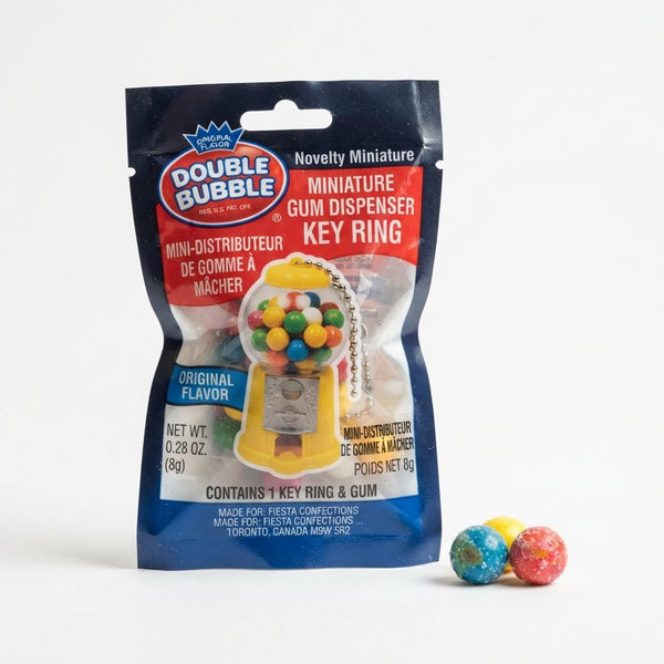 Novelty Miniature Double Bubble Gum Dispenser Key Ring