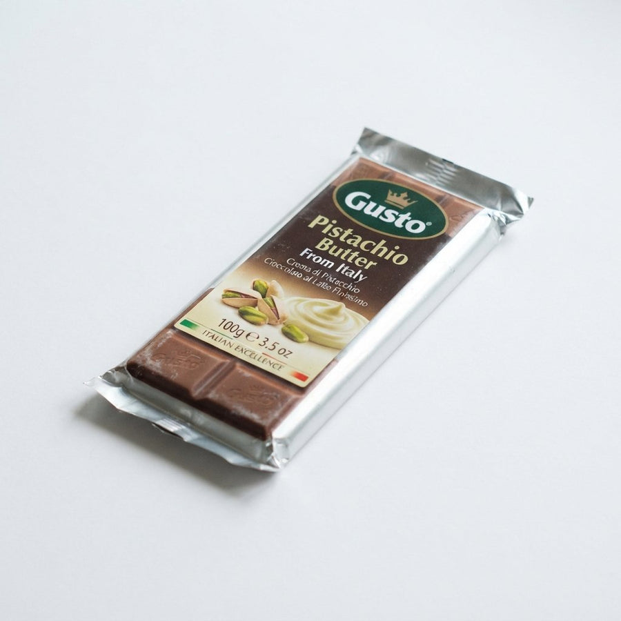 Gusto Pistachio Butter From Italy Bottle — front of pack at Exotic Snaxx Chicago