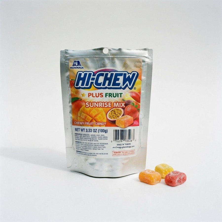 Morinaga Hi-Chew Plus Fruit Sunrise Mix oz — front of pack at Exotic Snaxx Chicago