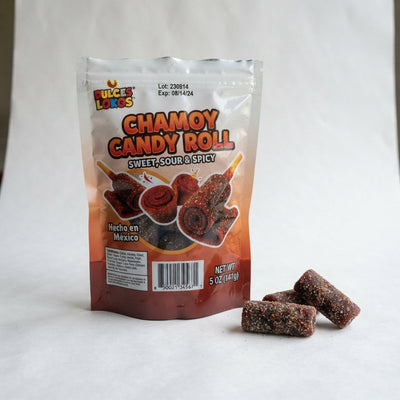 Chamoy Candy Roll Sour Sweet Spicy — mild heat tier snack at Exotic Snaxx Chicago