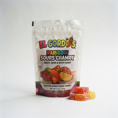 El Gordo`s Rainbow Sours Chamoy — mild heat tier snack at Exotic Snaxx Chicago
