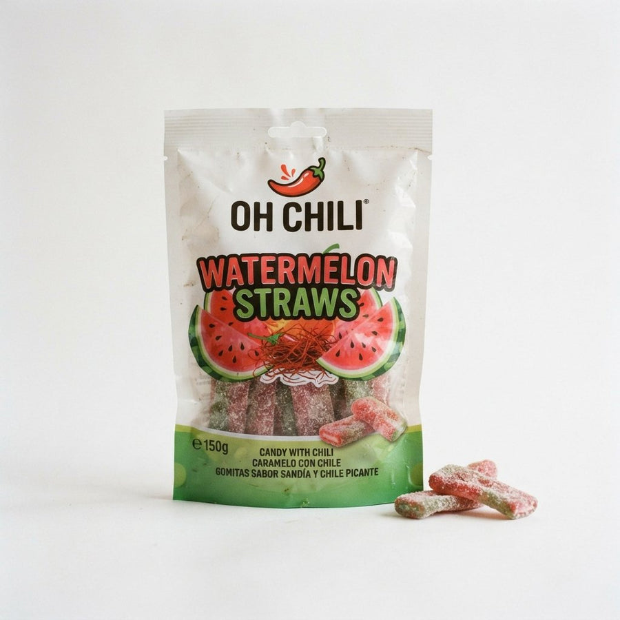 Oh Chili Watermelon Straws — front of pack at Exotic Snaxx Chicago