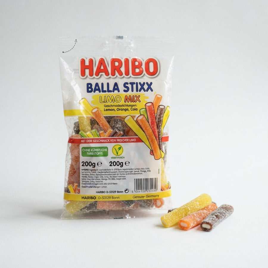 Haribo Balla Stixx Limo Mix Germany — front of pack at Exotic Snaxx Chicago