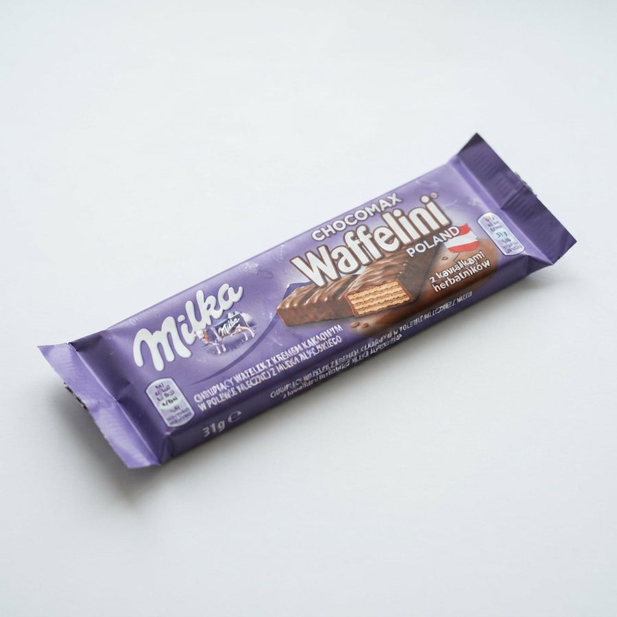 Milka Chocomax Waffelini Poland — front of pack at Exotic Snaxx Chicago