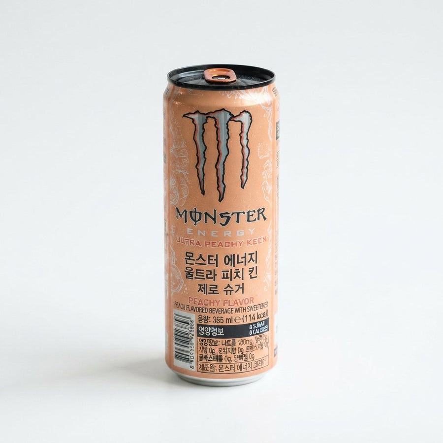 Monster Energy Ultra Peachy Keen(South Korea) — front of pack at Exotic Snaxx Chicago