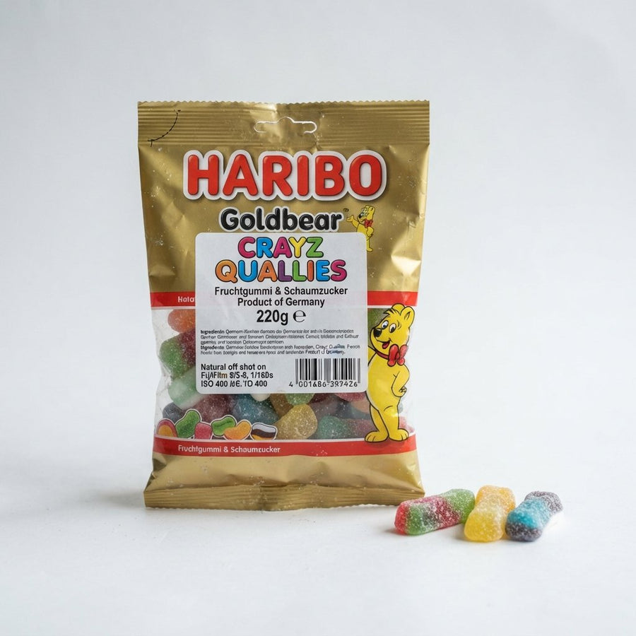 Haribo Crayz Quallies Product of Germany — front of pack at Exotic Snaxx Chicago