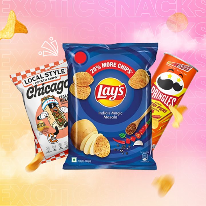Exotic chips including Lay's India, Pringles Peri Peri and Chicago-style kettle chips